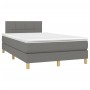 Cama box spring con colchón y LED tela marrón oscuro 120x190 cm de , Camas y somieres - Ref: Foro24-3270089, Precio: 384,95 €...