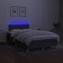 Cama box spring con colchón y LED tela marrón oscuro 120x190 cm de , Camas y somieres - Ref: Foro24-3270089, Precio: 384,95 €...