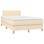 Cama box spring con colchón tela color crema 120x190 cm de , Camas y somieres - Ref: Foro24-3269770, Precio: 363,92 €, Descue...