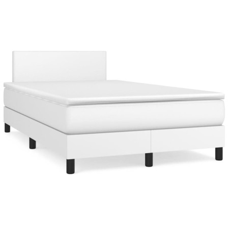 Cama box spring con colchón cuero sintético blanco 120x190 cm de , Camas y somieres - Ref: Foro24-3269808, Precio: 388,22 €, ...