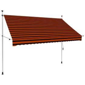 Retractable manual awning in orange and brown, 250 cm. by vidaXL, Awnings - Ref: Foro24-145837, Price: 89,47 €, Discount: %