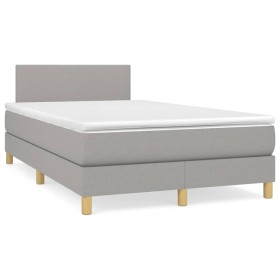 Box spring bed with light gray fabric mattress 120x190 cm by , Beds and slatted bases - Ref: Foro24-3269758, Price: 361,17 €,...