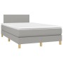 Box spring bed with light gray fabric mattress 120x190 cm by , Beds and slatted bases - Ref: Foro24-3269758, Price: 360,48 €,...