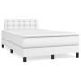 Box spring bed with white synthetic leather mattress 120x190 cm by , Beds and slatted bases - Ref: Foro24-3269820, Price: 392...