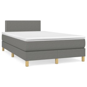 Box spring bed with dark gray fabric mattress 120x190 cm by , Beds and slatted bases - Ref: Foro24-3269766, Price: 374,71 €, ...