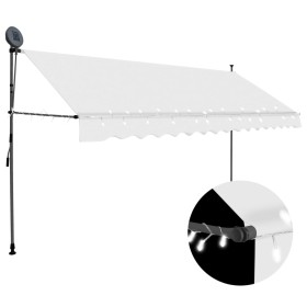 Toldo manual retráctil con LED crema 350 cm de vidaXL, Toldos - Ref: Foro24-145874, Precio: 104,52 €, Descuento: %