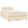 Cama box spring con colchón tela color crema 120x190 cm de , Camas y somieres - Ref: Foro24-3269798, Precio: 378,89 €, Descue...