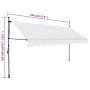 Toldo manual retráctil con LED crema 350 cm de vidaXL, Toldos - Ref: Foro24-145874, Precio: 104,52 €, Descuento: %