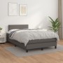 Box spring bed with gray synthetic leather mattress 120x190 cm by , Beds and slatted bases - Ref: Foro24-3269817, Price: 368,...