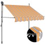 Manual retractable awning with yellow and blue LED 100 cm by vidaXL, Awnings - Ref: Foro24-145848, Price: 75,33 €, Discount: %