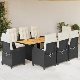 9-piece garden dining set and black synthetic rattan cushions by , Garden sets - Ref: Foro24-3212935, Price: 1,00 €, Discount: %