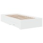 White engineered wood bed with drawers 100x200 cm by , Beds and slatted bases - Ref: Foro24-3280419, Price: 118,66 €, Discoun...