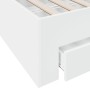 White engineered wood bed with drawers 100x200 cm by , Beds and slatted bases - Ref: Foro24-3280419, Price: 118,66 €, Discoun...