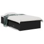 Black engineered wood bed with drawers 90x200 cm by , Beds and slatted bases - Ref: Foro24-3280427, Price: 116,95 €, Discount: %