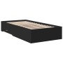 Black engineered wood bed with drawers 90x200 cm by , Beds and slatted bases - Ref: Foro24-3280427, Price: 116,95 €, Discount: %