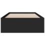 Black engineered wood bed with drawers 90x200 cm by , Beds and slatted bases - Ref: Foro24-3280427, Price: 116,95 €, Discount: %