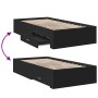 Black engineered wood bed with drawers 90x200 cm by , Beds and slatted bases - Ref: Foro24-3280427, Price: 116,95 €, Discount: %