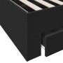 Black engineered wood bed with drawers 90x200 cm by , Beds and slatted bases - Ref: Foro24-3280427, Price: 116,95 €, Discount: %