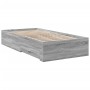 Sonoma gray engineered wood bed with drawers 90x190 cm by , Beds and slatted bases - Ref: Foro24-3280438, Price: 119,62 €, Di...