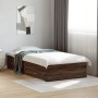 Cama con cajones madera de ingeniería marrón roble 100x200 cm de , Camas y somieres - Ref: Foro24-3280425, Precio: 117,99 €, ...