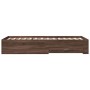 Cama con cajones madera de ingeniería marrón roble 100x200 cm de , Camas y somieres - Ref: Foro24-3280425, Precio: 117,99 €, ...