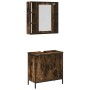 2-piece bathroom furniture set smoked oak plywood by , Bathroom furniture - Ref: Foro24-3214722, Price: 124,51 €, Discount: %