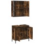 2-piece bathroom furniture set smoked oak plywood by , Bathroom furniture - Ref: Foro24-3214722, Price: 124,51 €, Discount: %