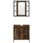 2-piece bathroom furniture set smoked oak plywood by , Bathroom furniture - Ref: Foro24-3214722, Price: 124,51 €, Discount: %