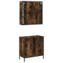 2-piece bathroom furniture set smoked oak plywood by , Bathroom furniture - Ref: Foro24-3214722, Price: 124,51 €, Discount: %