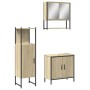 Sonoma oak plywood 3-piece bathroom furniture set by , Bathroom furniture - Ref: Foro24-3214701, Price: 191,54 €, Discount: %