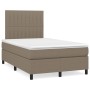 Cama box spring con colchón y LED tela gris taupe 120x190 cm de , Camas y somieres - Ref: Foro24-3270215, Precio: 420,14 €, D...