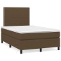 Cama box spring con colchón y LED tela marrón oscuro 120x190 cm de , Camas y somieres - Ref: Foro24-3270193, Precio: 399,37 €...