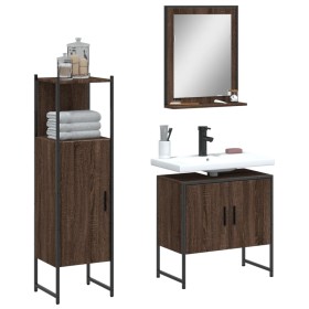 Badezimmermöbel-Set, 3-teilig, braunes Eichensperrholz von , Badezimmermöbel - Ref: Foro24-3214348, Preis: 149,22 €, Rabatt: %