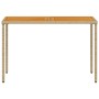 Garden table beige PE rattan wooden surface 115x54x74 cm by , Garden tables - Ref: Foro24-365078, Price: 85,18 €, Discount: %