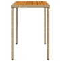 Garden table beige PE rattan wooden surface 115x54x74 cm by , Garden tables - Ref: Foro24-365078, Price: 85,18 €, Discount: %