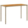 Garden table beige PE rattan wooden surface 115x54x74 cm by , Garden tables - Ref: Foro24-365078, Price: 85,18 €, Discount: %