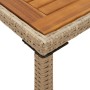 Garden table beige PE rattan wooden surface 115x54x74 cm by , Garden tables - Ref: Foro24-365078, Price: 85,18 €, Discount: %