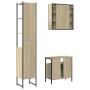 Sonoma oak plywood 3-piece bathroom furniture set by , Bathroom furniture - Ref: Foro24-3214736, Price: 253,52 €, Discount: %