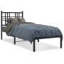 Estructura de cama con cabecero metal negro 80x200 cm de , Camas y somieres - Ref: Foro24-376315, Precio: 68,50 €, Descuento: %