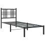 Estructura de cama con cabecero metal negro 80x200 cm de , Camas y somieres - Ref: Foro24-376315, Precio: 68,50 €, Descuento: %