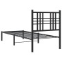 Estructura de cama con cabecero metal negro 80x200 cm de , Camas y somieres - Ref: Foro24-376315, Precio: 68,50 €, Descuento: %