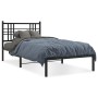 Bed frame with black metal headboard 90x200 cm by , Beds and slatted bases - Ref: Foro24-376317, Price: 82,43 €, Discount: %