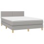 Cama box spring colchón y luces LED tela gris claro 140x200 cm de vidaXL, Camas y somieres - Ref: Foro24-3133637, Precio: 439...