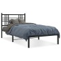 Estructura de cama con cabecero metal negro 107x203 cm de , Camas y somieres - Ref: Foro24-376320, Precio: 75,12 €, Descuento: %