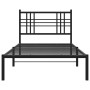 Bed frame with black metal headboard 107x203 cm by , Beds and slatted bases - Ref: Foro24-376320, Price: 74,99 €, Discount: %