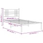 Bed frame with black metal headboard 107x203 cm by , Beds and slatted bases - Ref: Foro24-376320, Price: 74,99 €, Discount: %