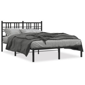 Bed frame with black metal headboard 120x200 cm by , Beds and slatted bases - Ref: Foro24-376322, Price: 102,99 €, Discount: %