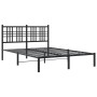 Bed frame with black metal headboard 120x200 cm by , Beds and slatted bases - Ref: Foro24-376322, Price: 102,72 €, Discount: %