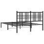 Bed frame with black metal headboard 120x200 cm by , Beds and slatted bases - Ref: Foro24-376322, Price: 102,72 €, Discount: %