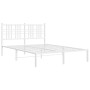 White metal bed frame with headboard 140x200 cm by , Beds and slatted bases - Ref: Foro24-376374, Price: 106,79 €, Discount: %